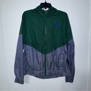 Women’s Nike Windrunner Jacket Green Gray Size Large Full Zip